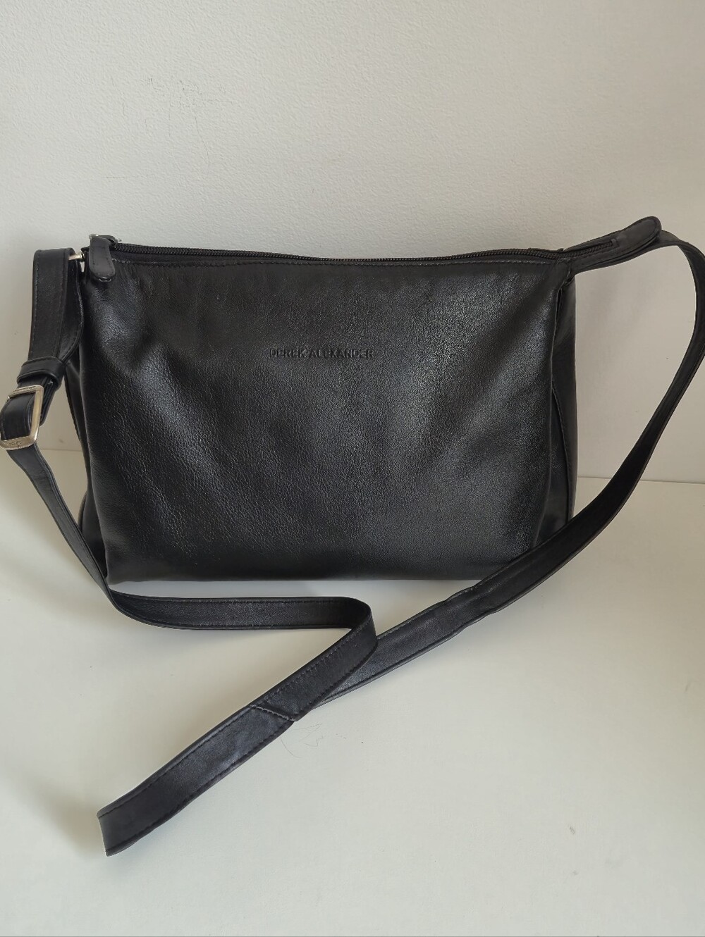 Derek Alexander Black Leather Crossbody  Bag